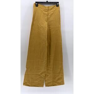WILFRED FREE Women's Tan Solid Wide-Leg High-Rise Pants SZ 4